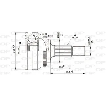 Embout de cardan avant (kit de réparation) OPEN PARTS CVJ5125.10