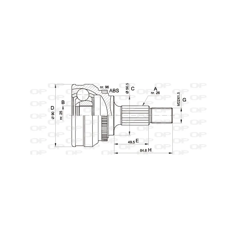 Embout de cardan avant (kit de réparation) OPEN PARTS CVJ5125.10