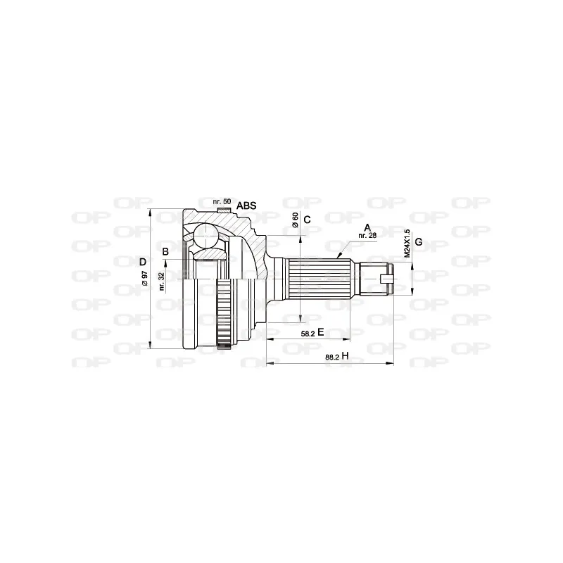 Embout de cardan avant (kit de réparation) OPEN PARTS CVJ5130.10