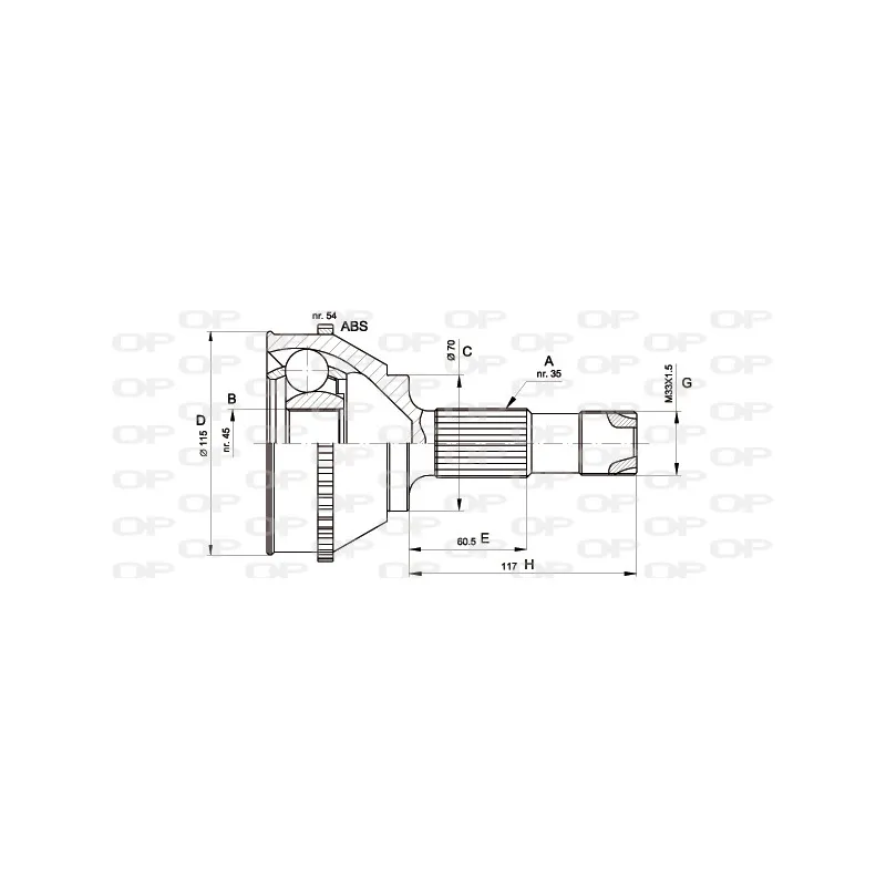 Embout de cardan avant (kit de réparation) OPEN PARTS CVJ5131.10