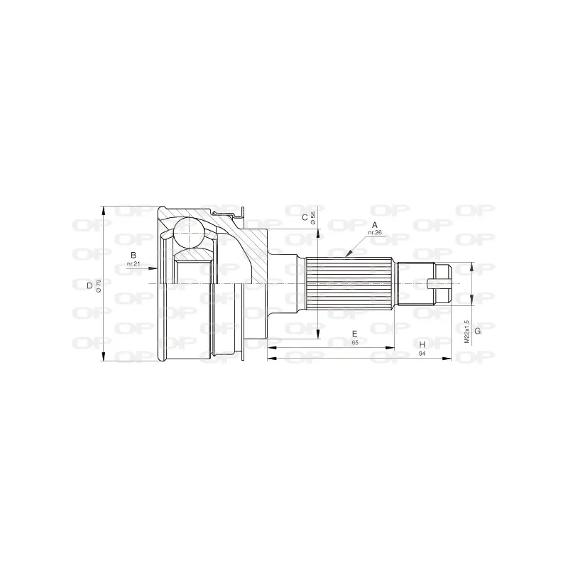 Embout de cardan avant (kit de réparation) OPEN PARTS CVJ5136.10