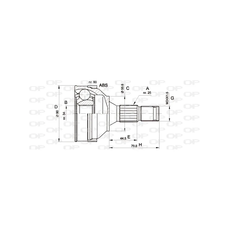 Embout de cardan avant (kit de réparation) OPEN PARTS CVJ5138.10
