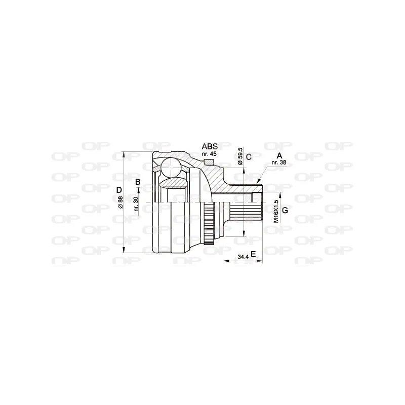 Embout de cardan avant (kit de réparation) OPEN PARTS CVJ5139.10