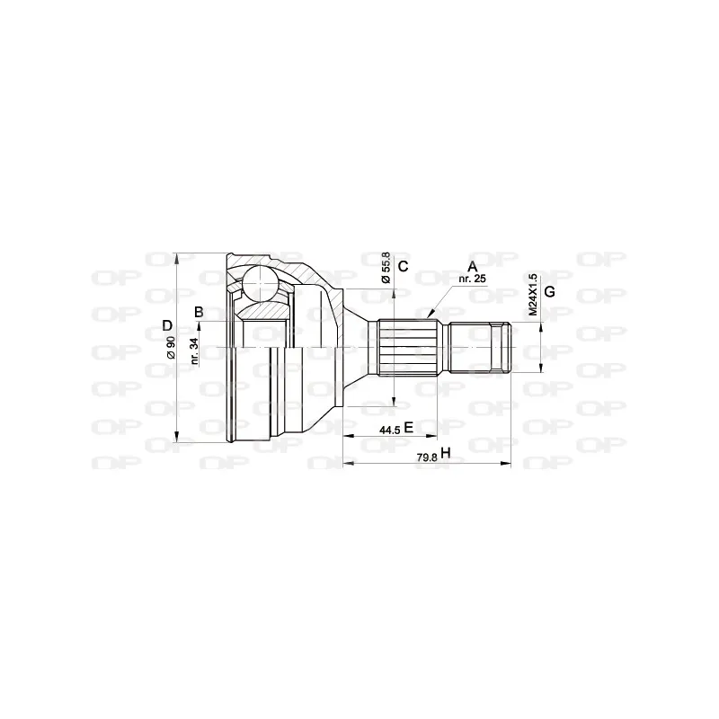 Embout de cardan avant (kit de réparation) OPEN PARTS CVJ5141.10