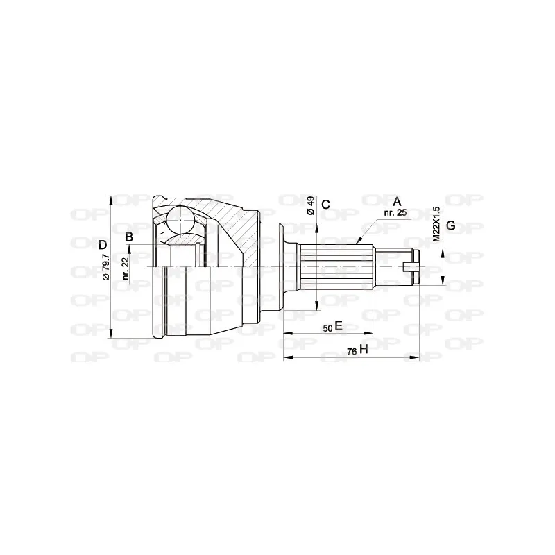Embout de cardan avant (kit de réparation) OPEN PARTS CVJ5148.10