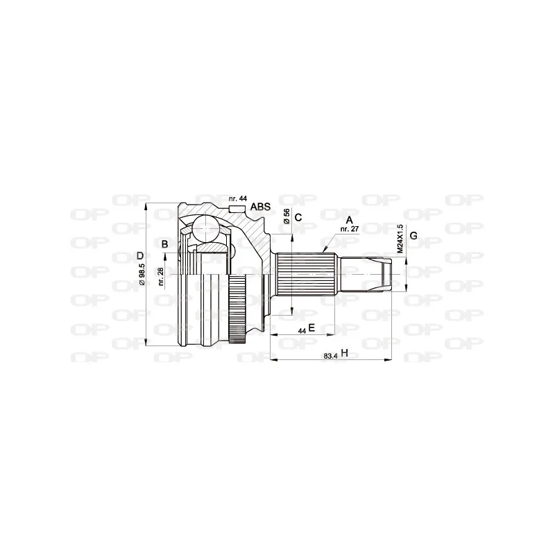 Embout de cardan avant (kit de réparation) OPEN PARTS CVJ5152.10