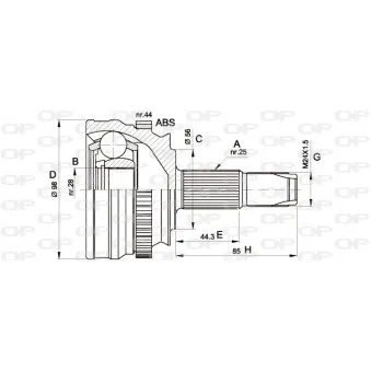 Embout de cardan avant (kit de réparation) OPEN PARTS CVJ5153.10