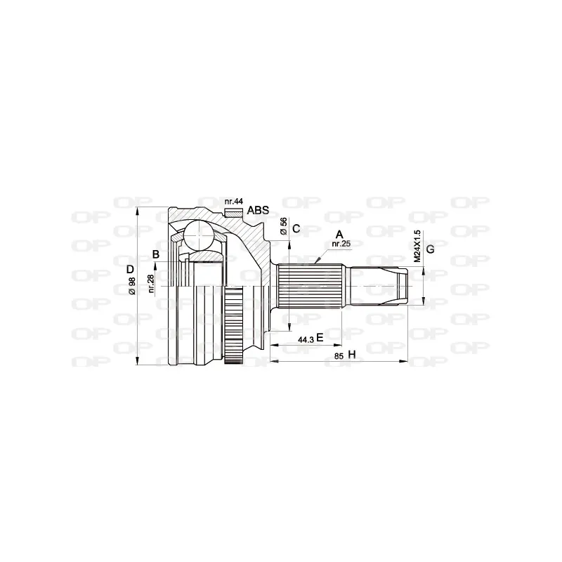 Embout de cardan avant (kit de réparation) OPEN PARTS CVJ5153.10
