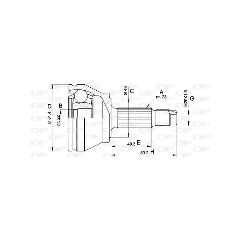 Embout de cardan avant (kit de réparation) OPEN PARTS CVJ5156.10