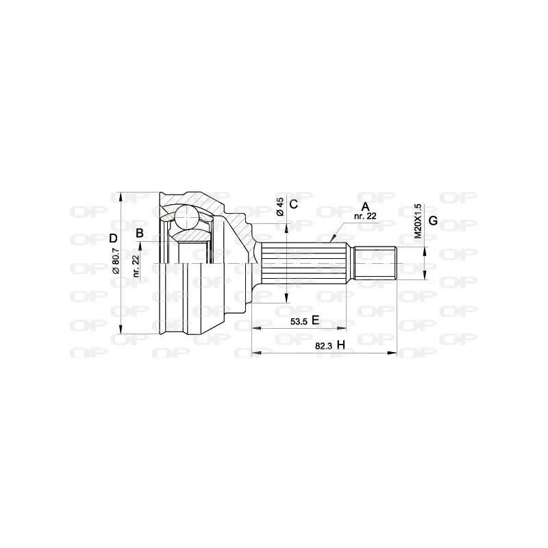 Embout de cardan avant (kit de réparation) OPEN PARTS CVJ5158.10