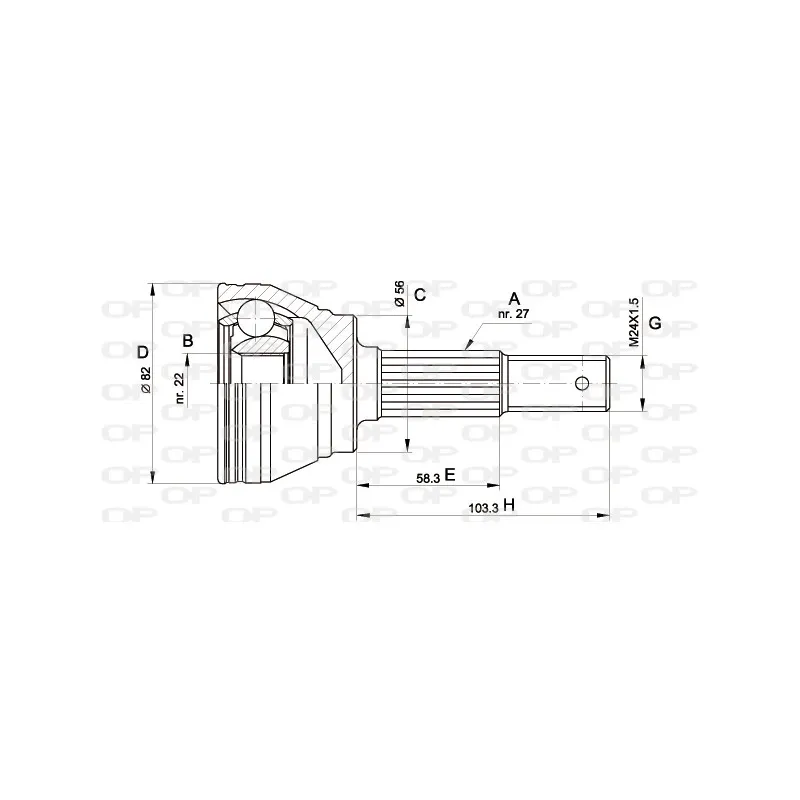 Embout de cardan avant (kit de réparation) OPEN PARTS CVJ5164.10