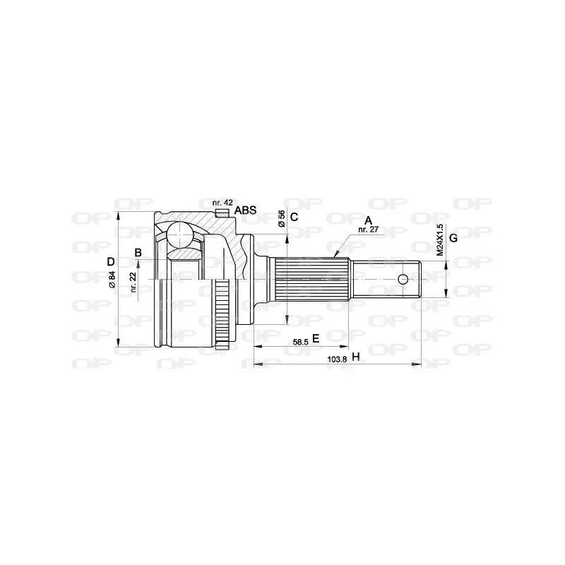 Embout de cardan avant (kit de réparation) OPEN PARTS CVJ5165.10