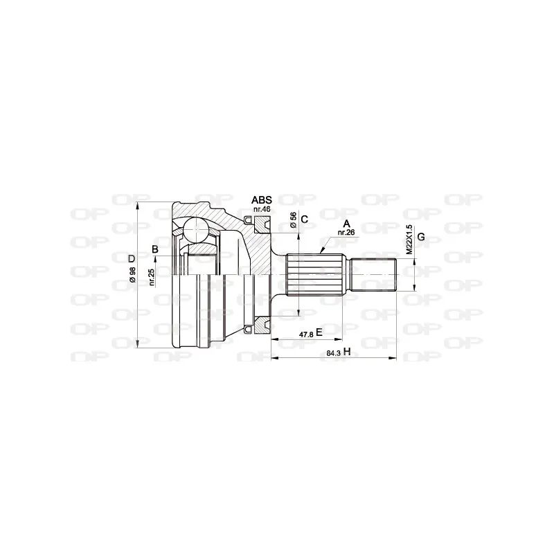 Embout de cardan avant (kit de réparation) OPEN PARTS CVJ5169.10