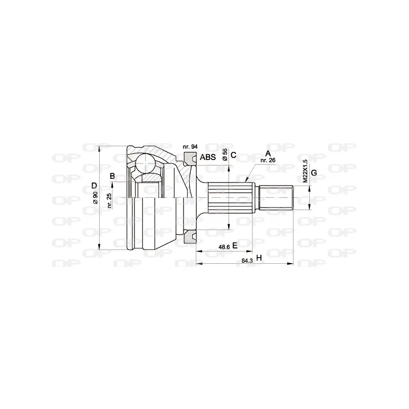 Embout de cardan avant (kit de réparation) OPEN PARTS CVJ5170.10