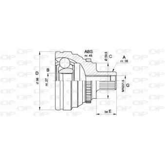 Embout de cardan avant (kit de réparation) OPEN PARTS CVJ5174.10