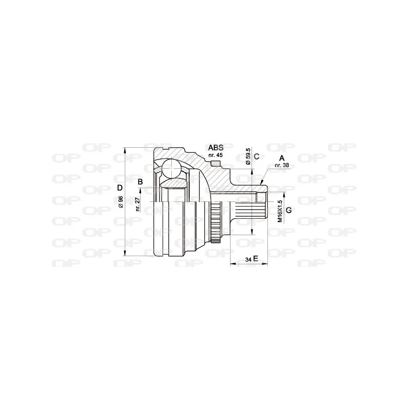 Embout de cardan avant (kit de réparation) OPEN PARTS CVJ5174.10