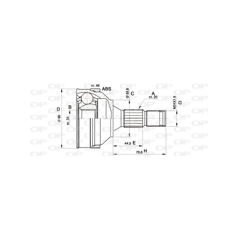 Embout de cardan avant (kit de réparation) OPEN PARTS CVJ5176.10