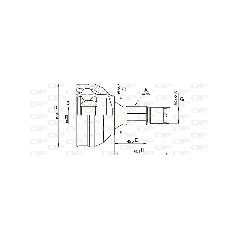 Embout de cardan avant (kit de réparation) OPEN PARTS CVJ5177.10