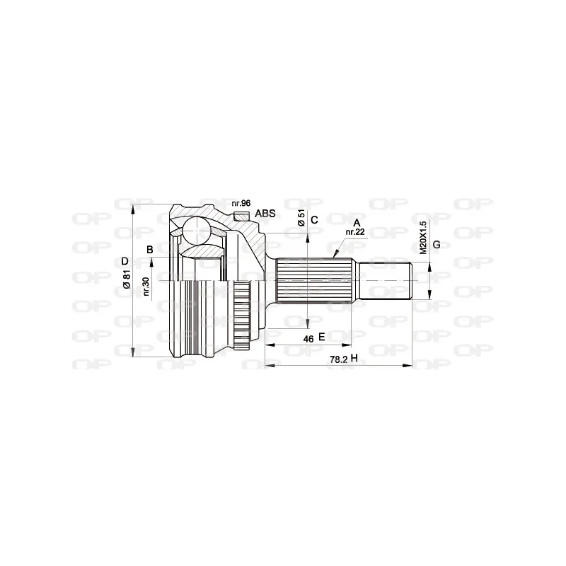 Embout de cardan avant (kit de réparation) OPEN PARTS CVJ5185.10