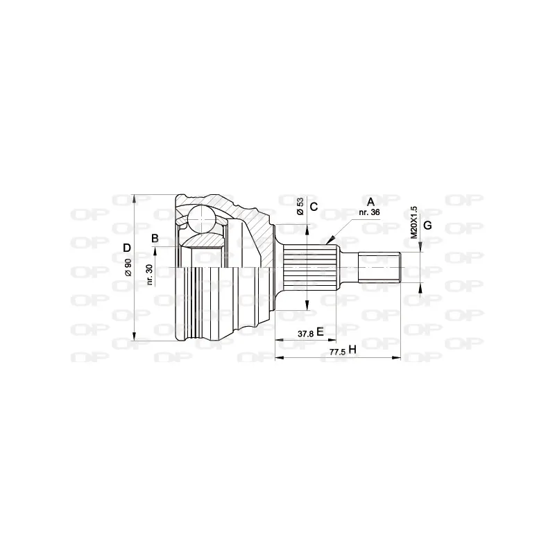 Embout de cardan avant (kit de réparation) OPEN PARTS CVJ5189.10