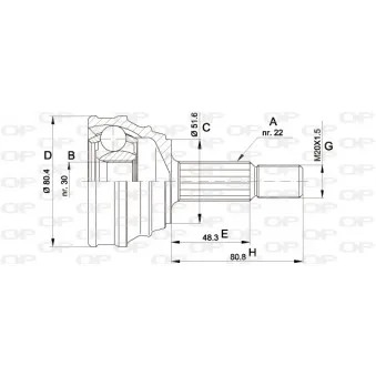 Embout de cardan avant (kit de réparation) OPEN PARTS CVJ5190.10