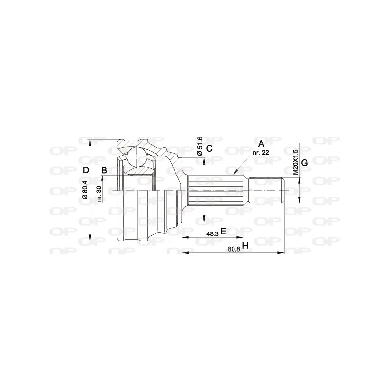 Embout de cardan avant (kit de réparation) OPEN PARTS CVJ5190.10