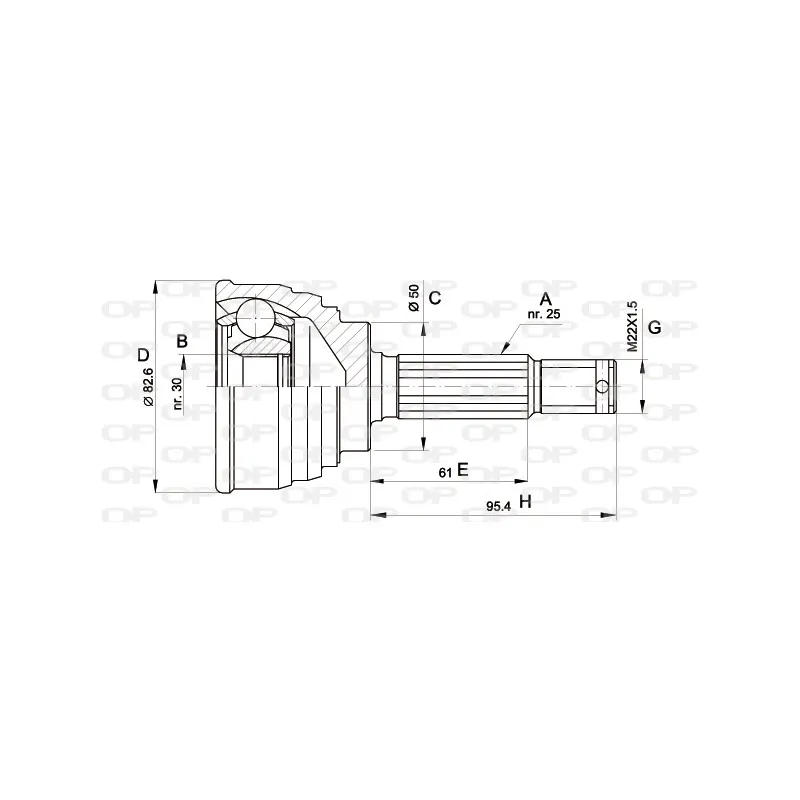 Embout de cardan avant (kit de réparation) OPEN PARTS CVJ5191.10