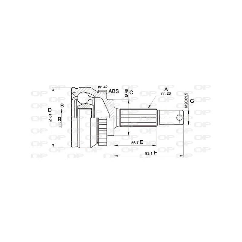Embout de cardan avant (kit de réparation) OPEN PARTS CVJ5193.10