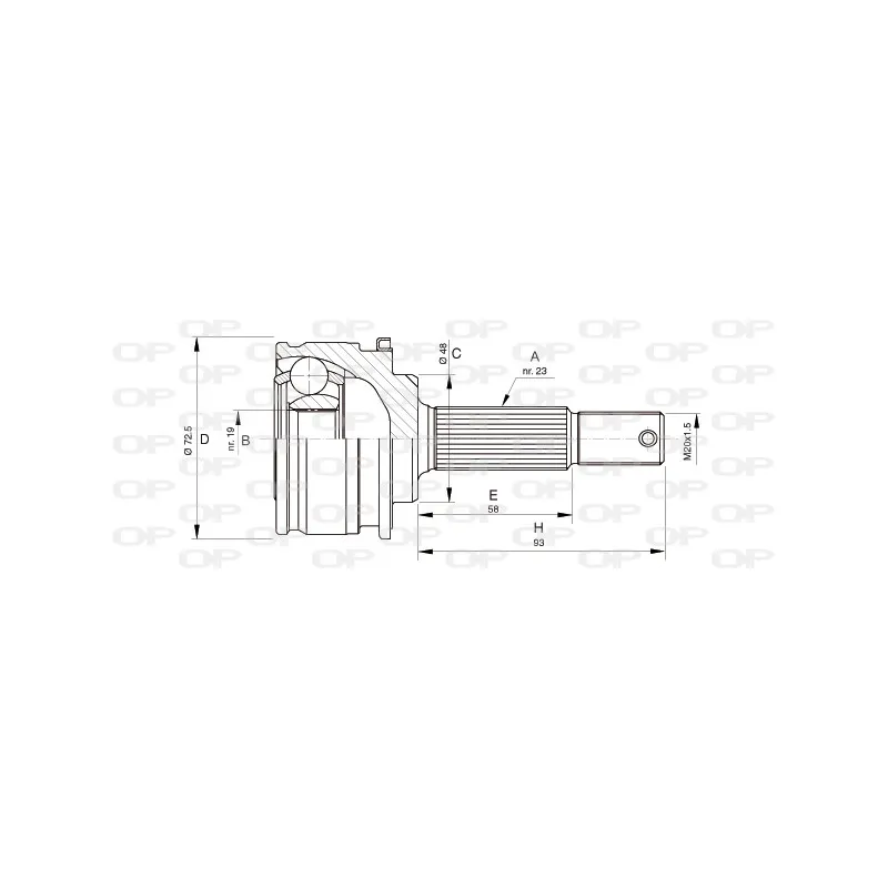 Embout de cardan avant (kit de réparation) OPEN PARTS CVJ5196.10