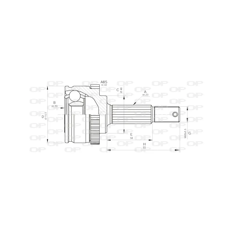 Embout de cardan avant (kit de réparation) OPEN PARTS CVJ5197.10