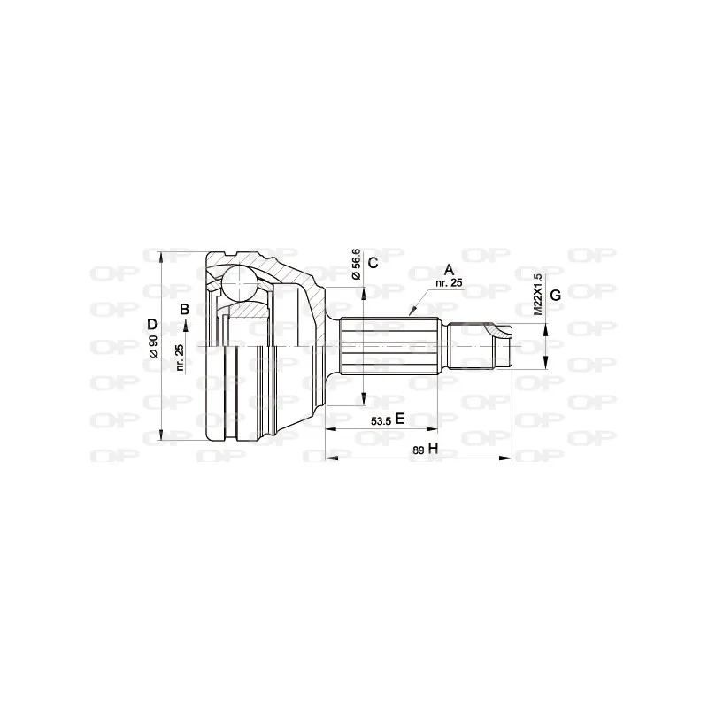 Embout de cardan avant (kit de réparation) OPEN PARTS CVJ5198.10