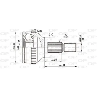 Embout de cardan avant (kit de réparation) OPEN PARTS CVJ5200.10