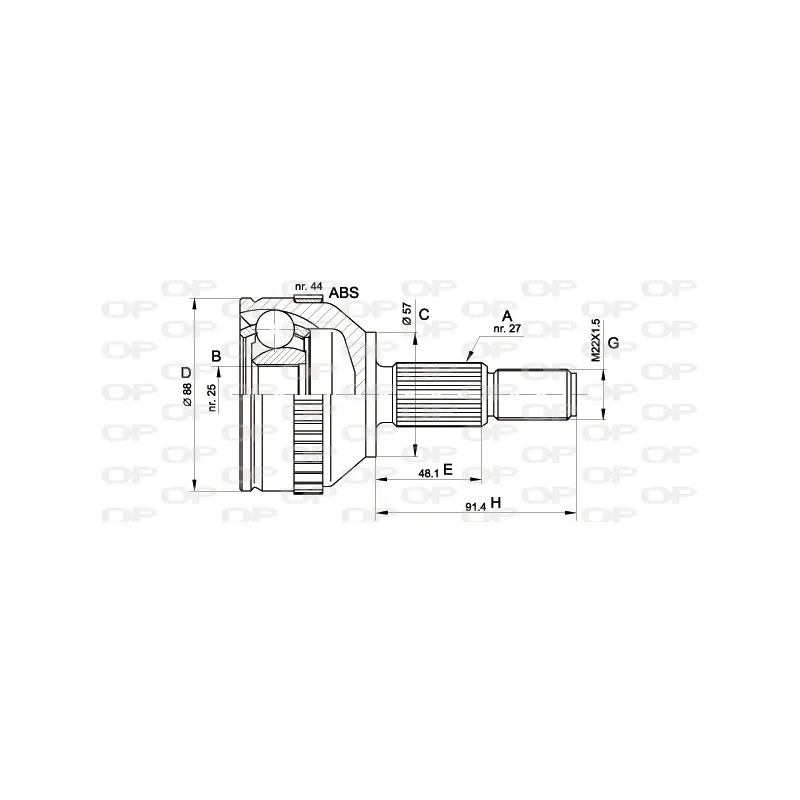 Embout de cardan avant (kit de réparation) OPEN PARTS CVJ5200.10