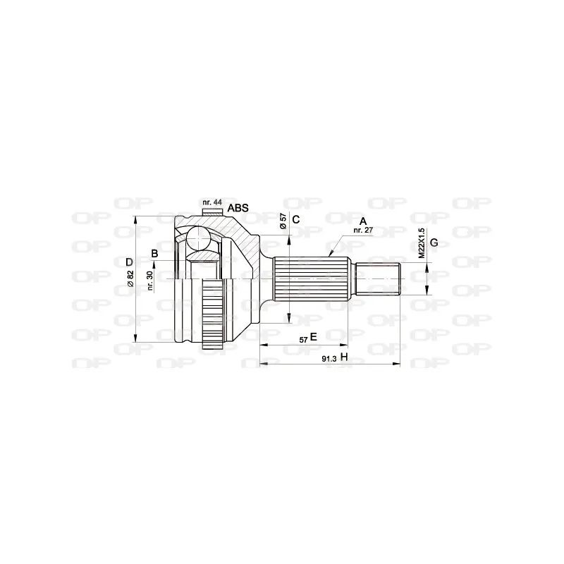 Embout de cardan avant (kit de réparation) OPEN PARTS CVJ5201.10