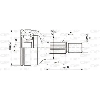 Embout de cardan avant (kit de réparation) OPEN PARTS CVJ5202.10