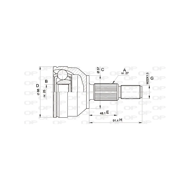 Embout de cardan avant (kit de réparation) OPEN PARTS CVJ5202.10