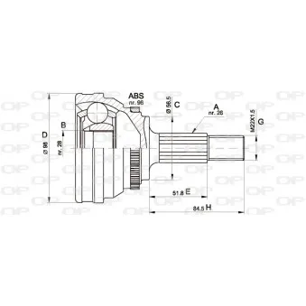 Embout de cardan avant (kit de réparation) OPEN PARTS CVJ5203.10