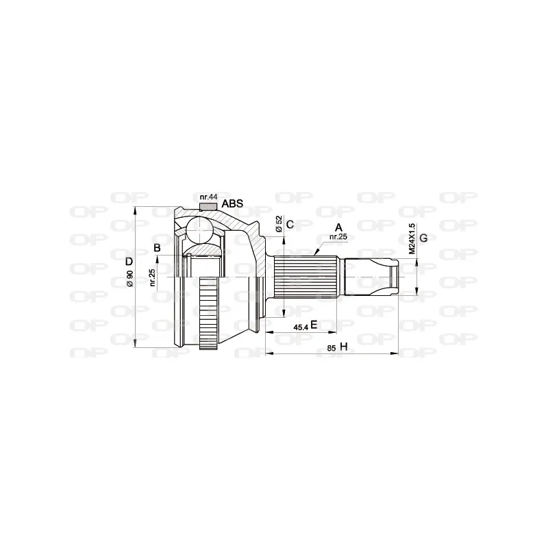 Embout de cardan avant (kit de réparation) OPEN PARTS CVJ5212.10