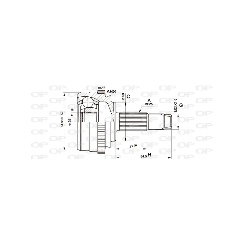 Embout de cardan avant (kit de réparation) OPEN PARTS CVJ5214.10