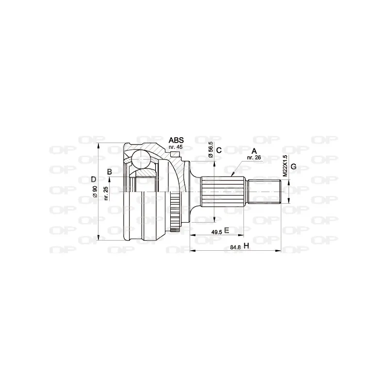 Embout de cardan avant (kit de réparation) OPEN PARTS CVJ5217.10