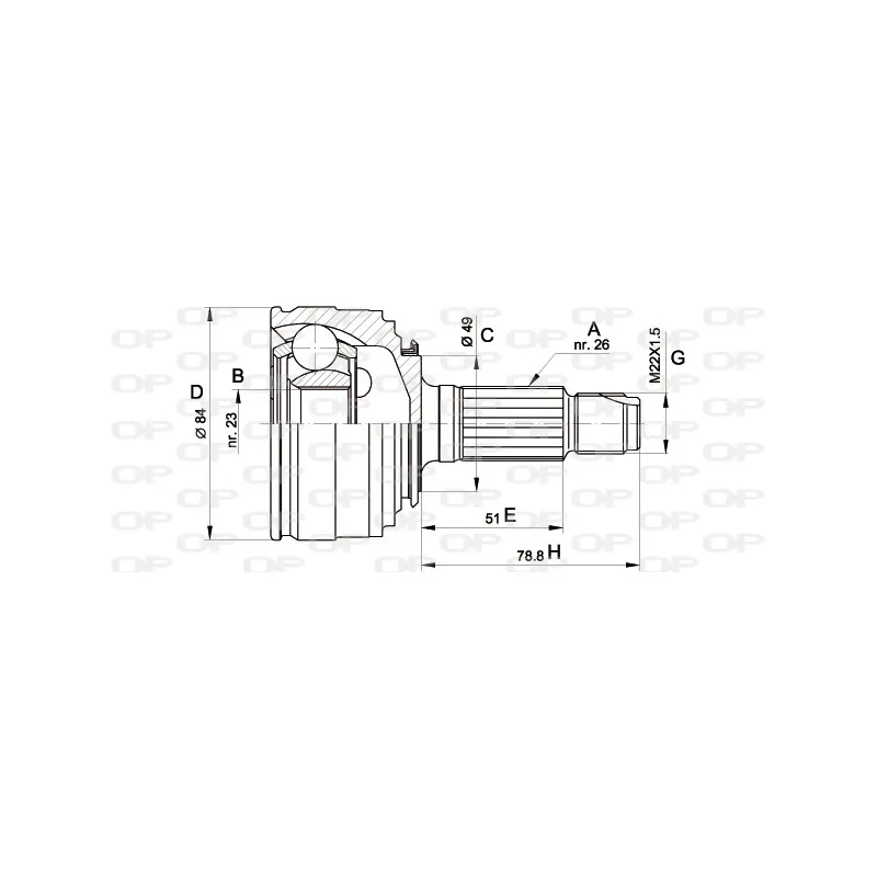 Embout de cardan avant (kit de réparation) OPEN PARTS CVJ5218.10
