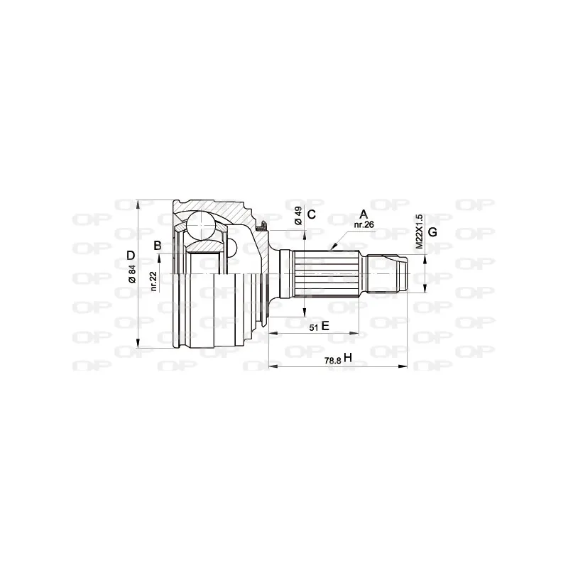 Embout de cardan avant (kit de réparation) OPEN PARTS CVJ5219.10