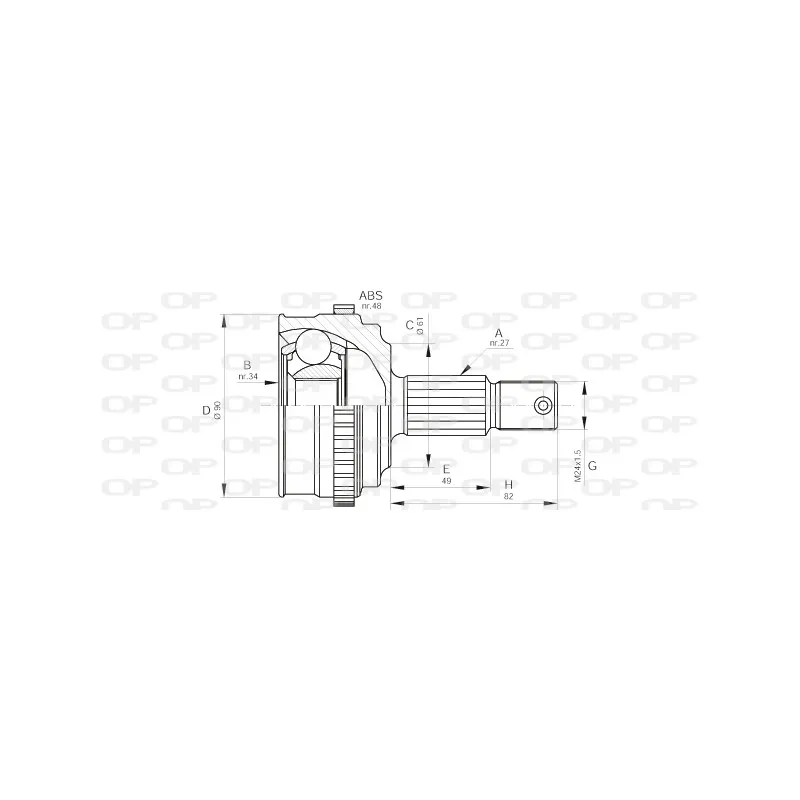 Embout de cardan avant (kit de réparation) OPEN PARTS CVJ5220.10