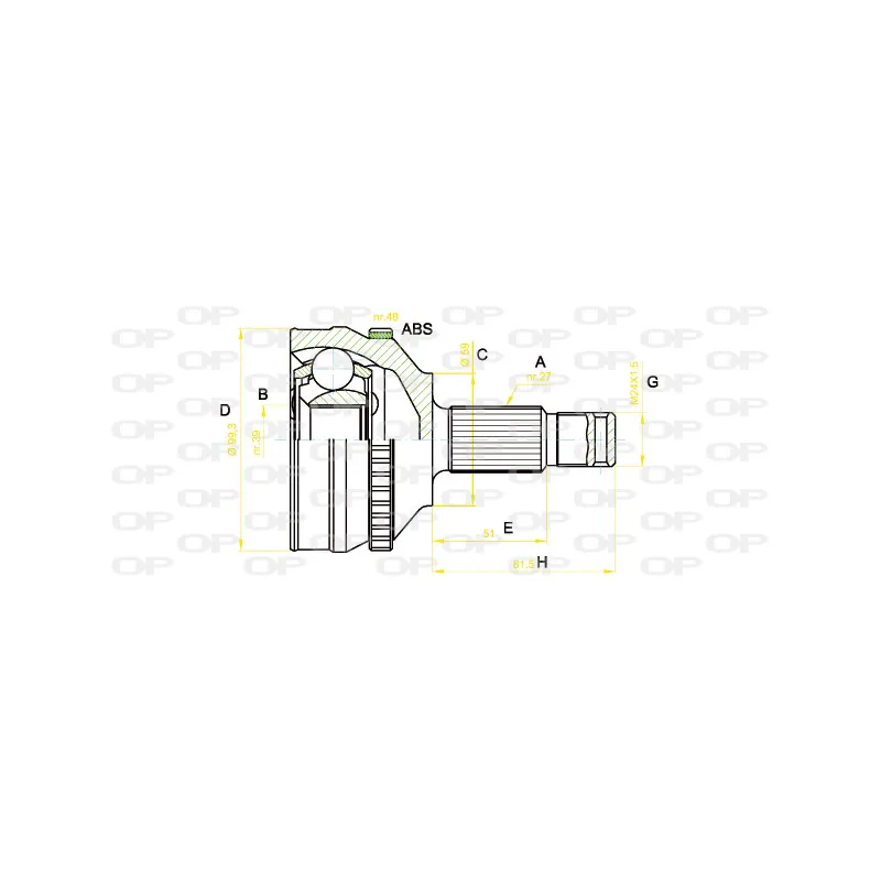 Embout de cardan avant (kit de réparation) OPEN PARTS CVJ5222.10
