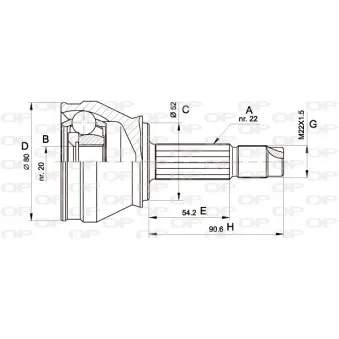 Embout de cardan avant (kit de réparation) OPEN PARTS CVJ5223.10