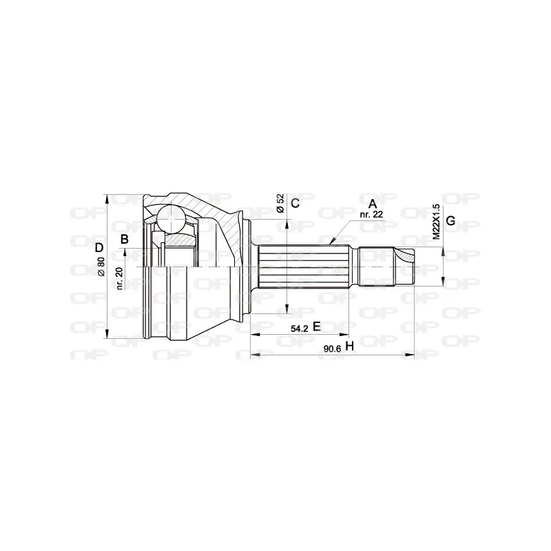 Embout de cardan avant (kit de réparation) OPEN PARTS CVJ5223.10