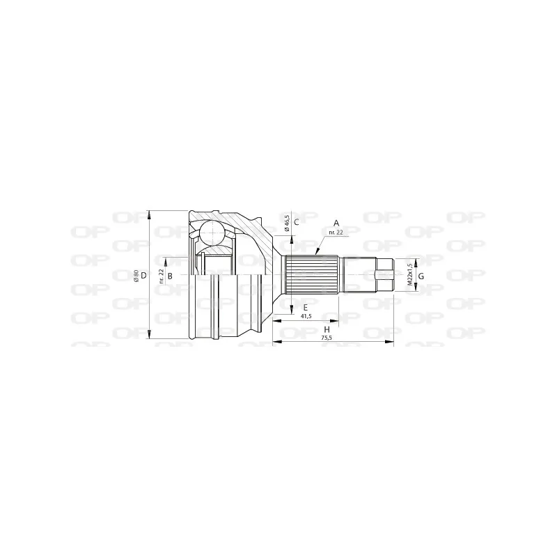 Embout de cardan avant (kit de réparation) OPEN PARTS CVJ5224.10