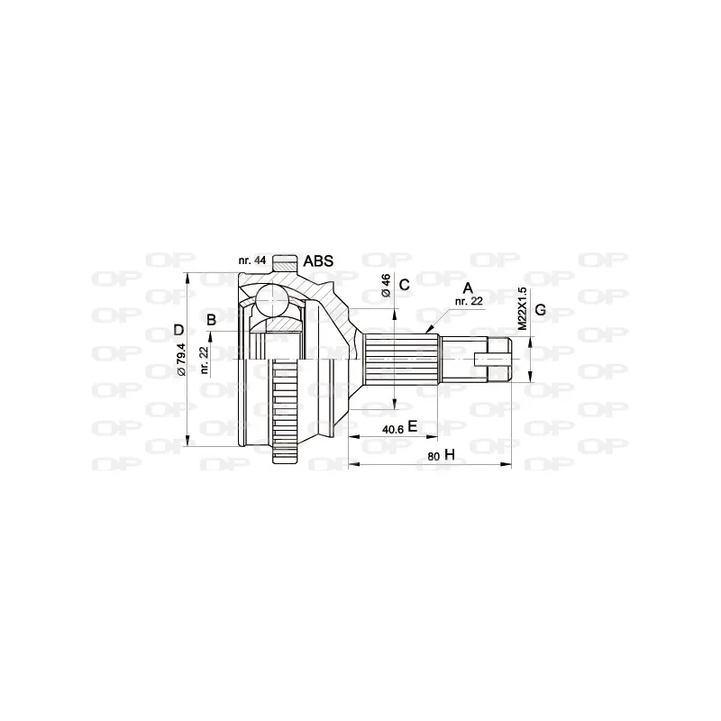 Embout de cardan avant (kit de réparation) OPEN PARTS CVJ5225.10