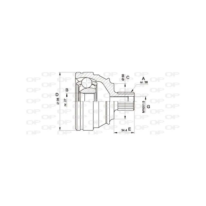 Embout de cardan avant (kit de réparation) OPEN PARTS CVJ5228.10