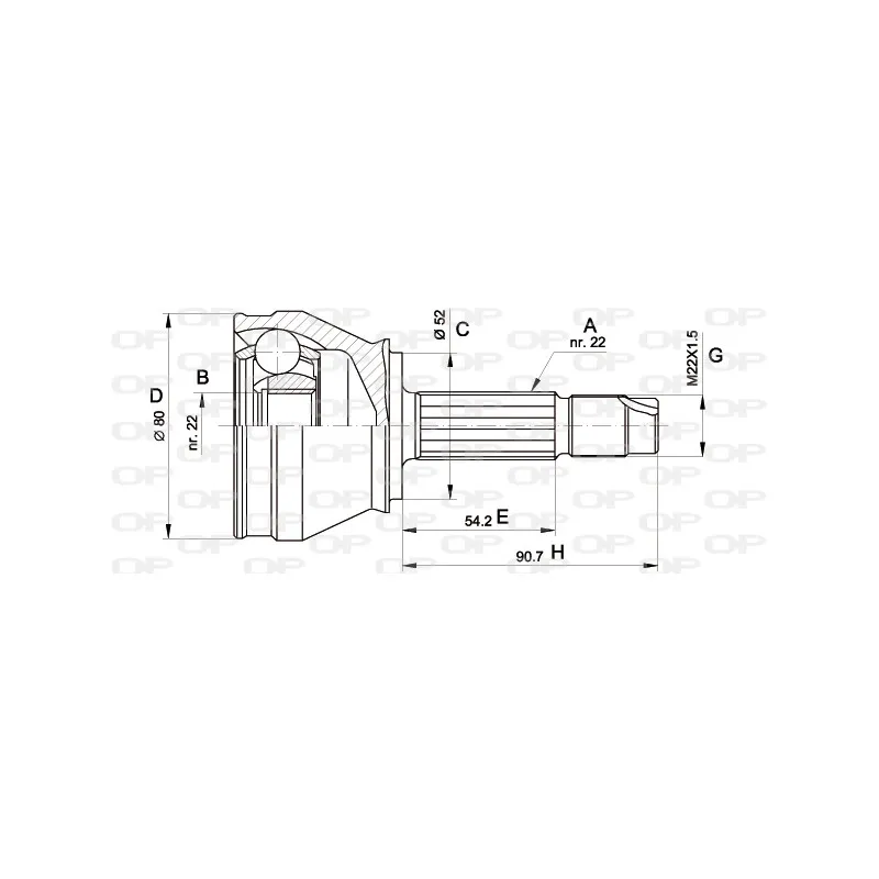 Embout de cardan avant (kit de réparation) OPEN PARTS CVJ5229.10